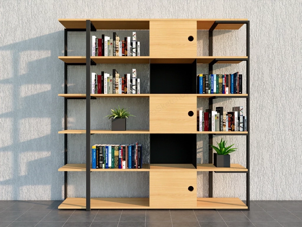 Industrial Metal Bookshelf sketchup model preview - SketchupBox