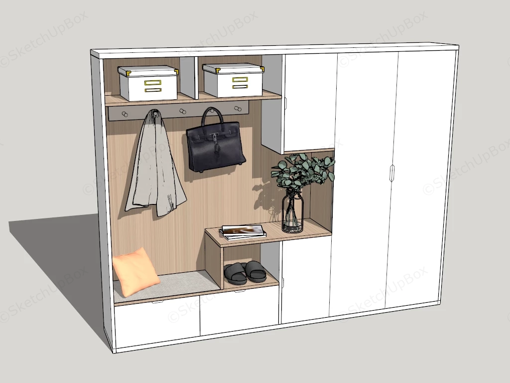 Entryway Storage Furniture sketchup model preview - SketchupBox