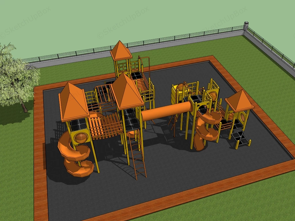 Yellow Playground Playset sketchup model preview - SketchupBox