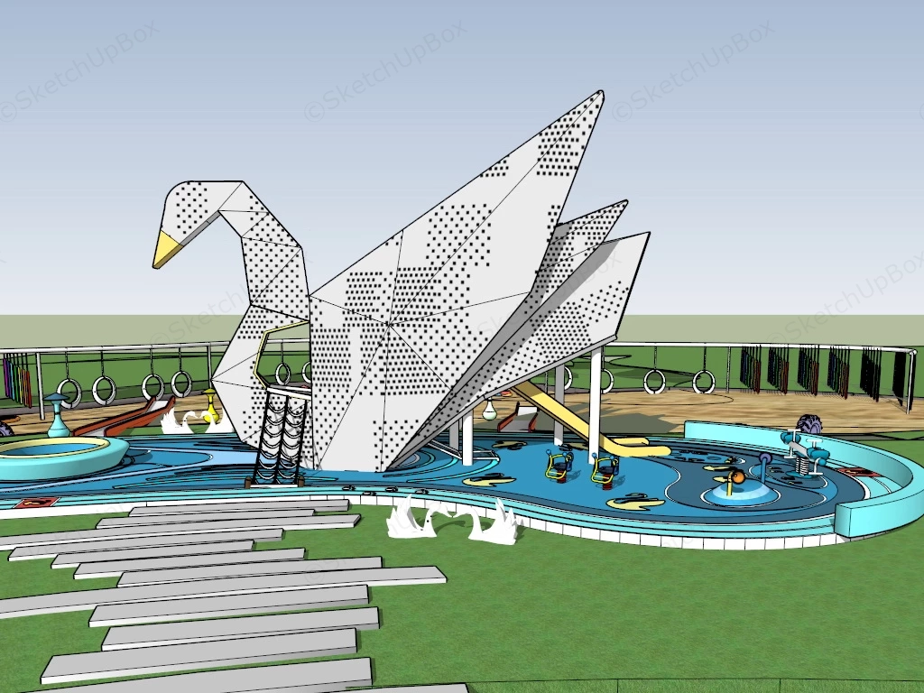 Swan Theme Playground sketchup model preview - SketchupBox