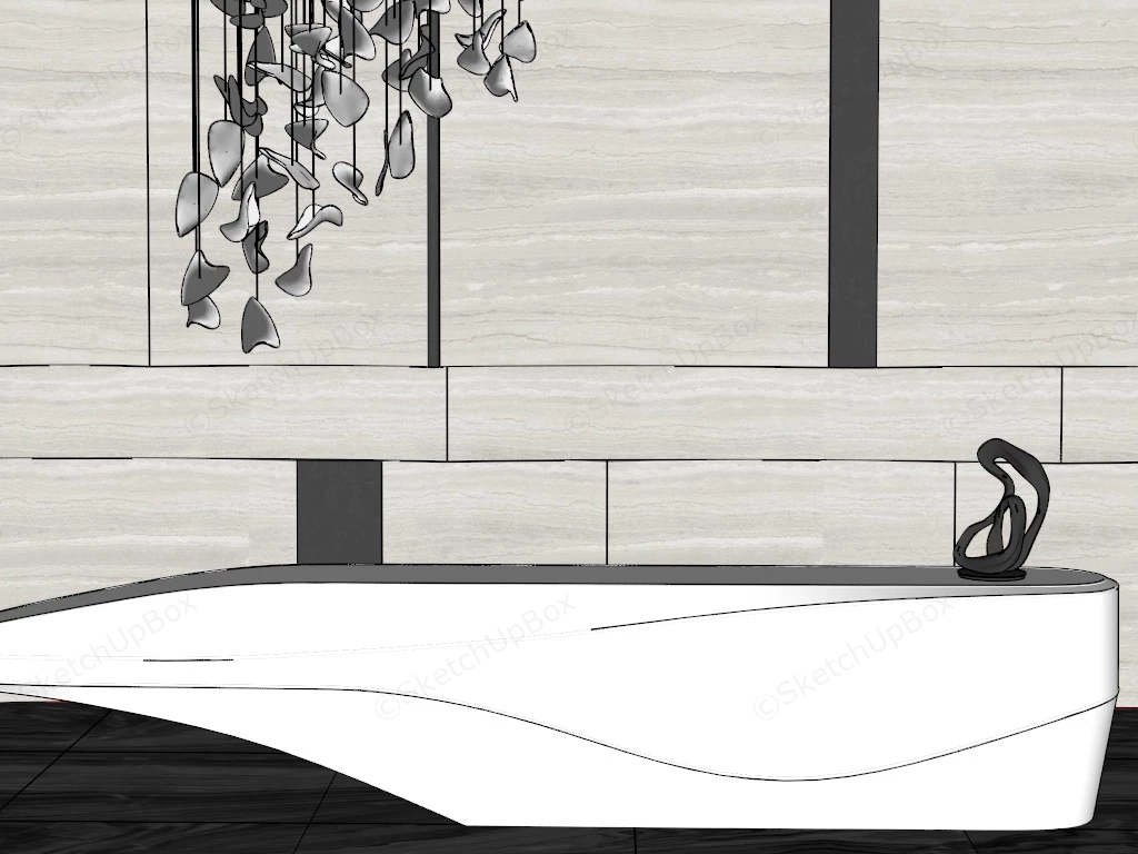 Modern Salon Reception Desk sketchup model preview - SketchupBox
