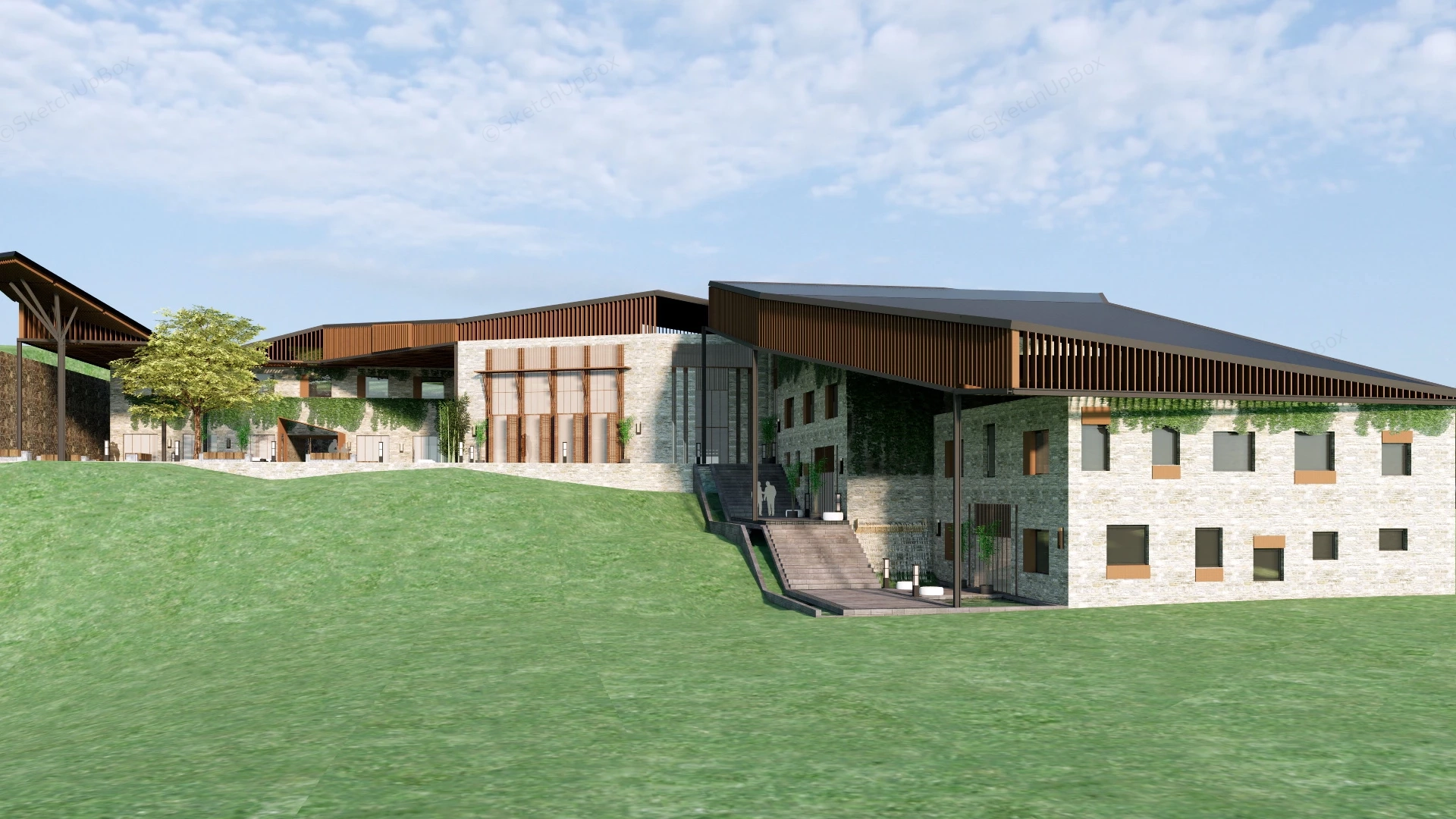 Mountain Resort Plan sketchup model preview - SketchupBox