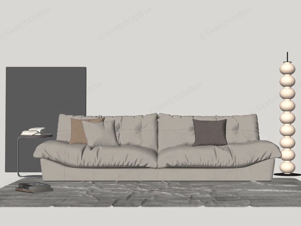 Modern Fabric Upholstered Sofa sketchup model preview - SketchupBox