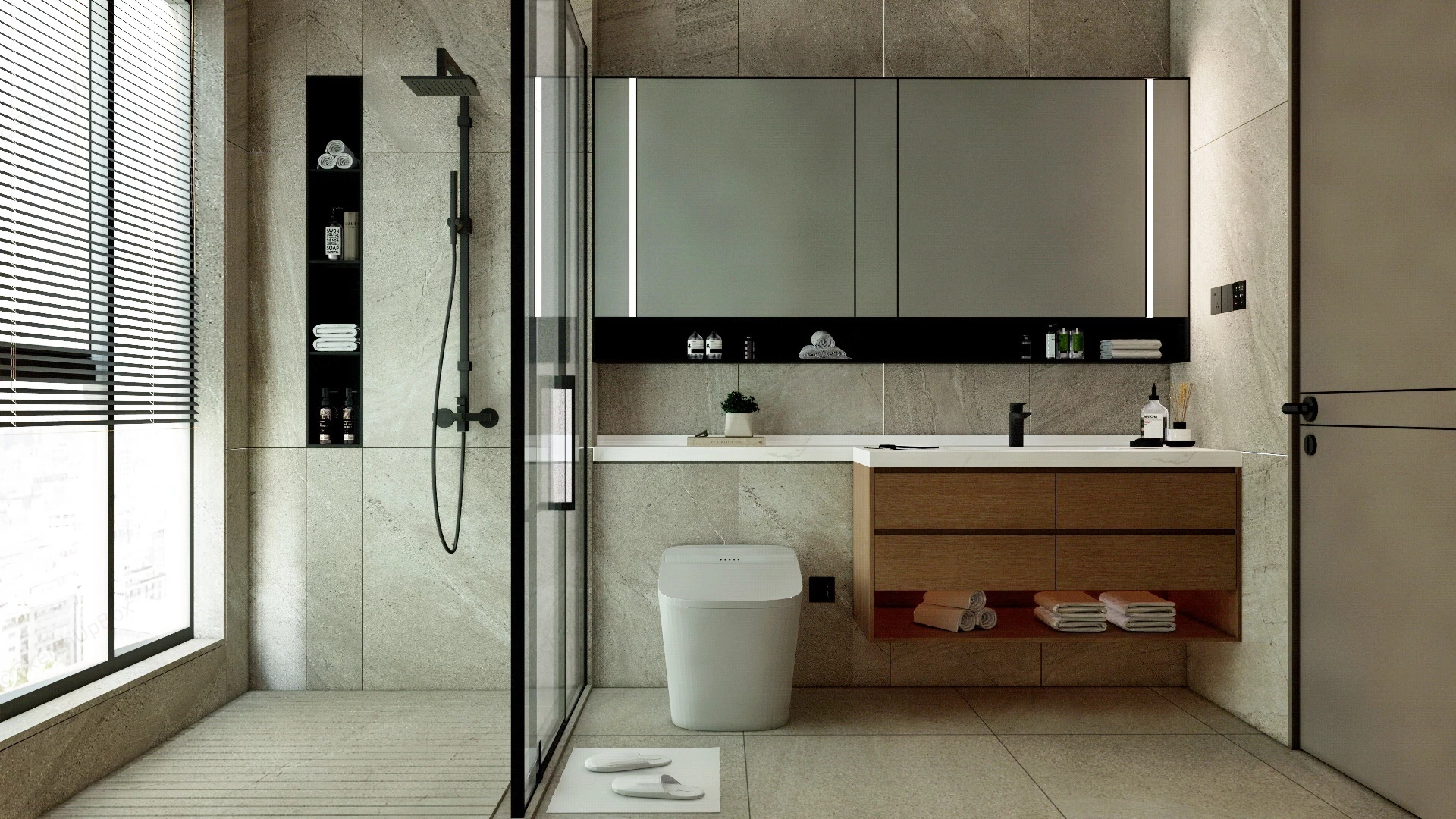 Cream Bathroom Idea sketchup model preview - SketchupBox