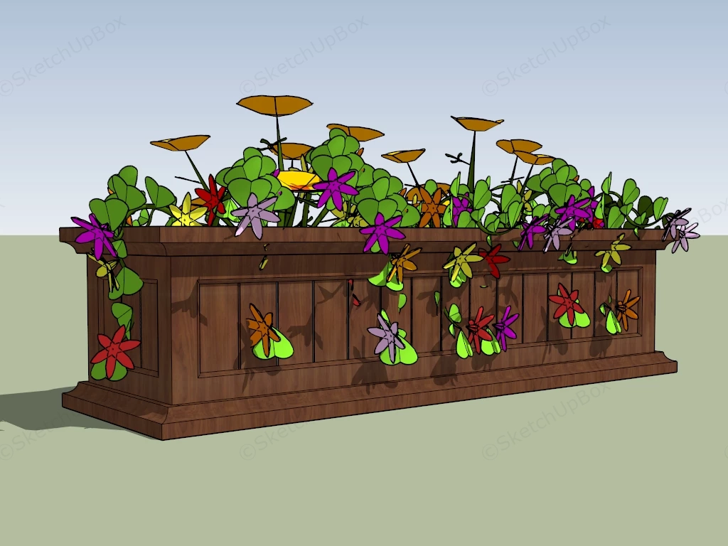 Wooden Raised Bed sketchup model preview - SketchupBox