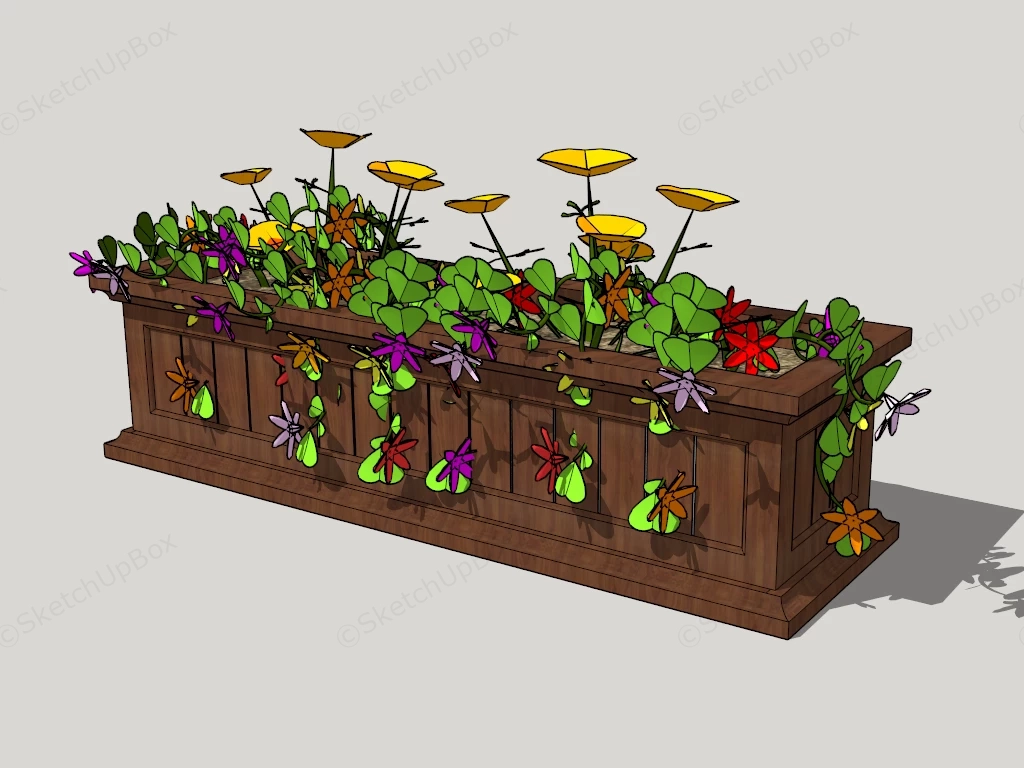 Wooden Raised Bed sketchup model preview - SketchupBox