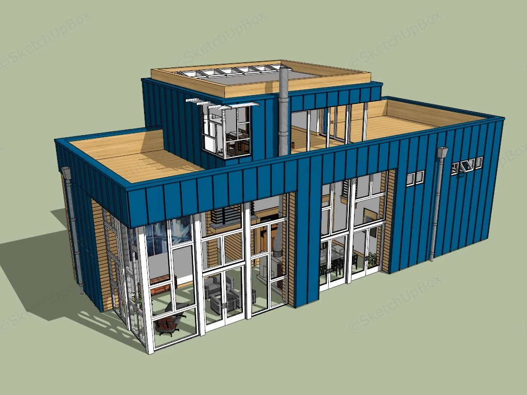 2 Storey Container Home sketchup model preview - SketchupBox