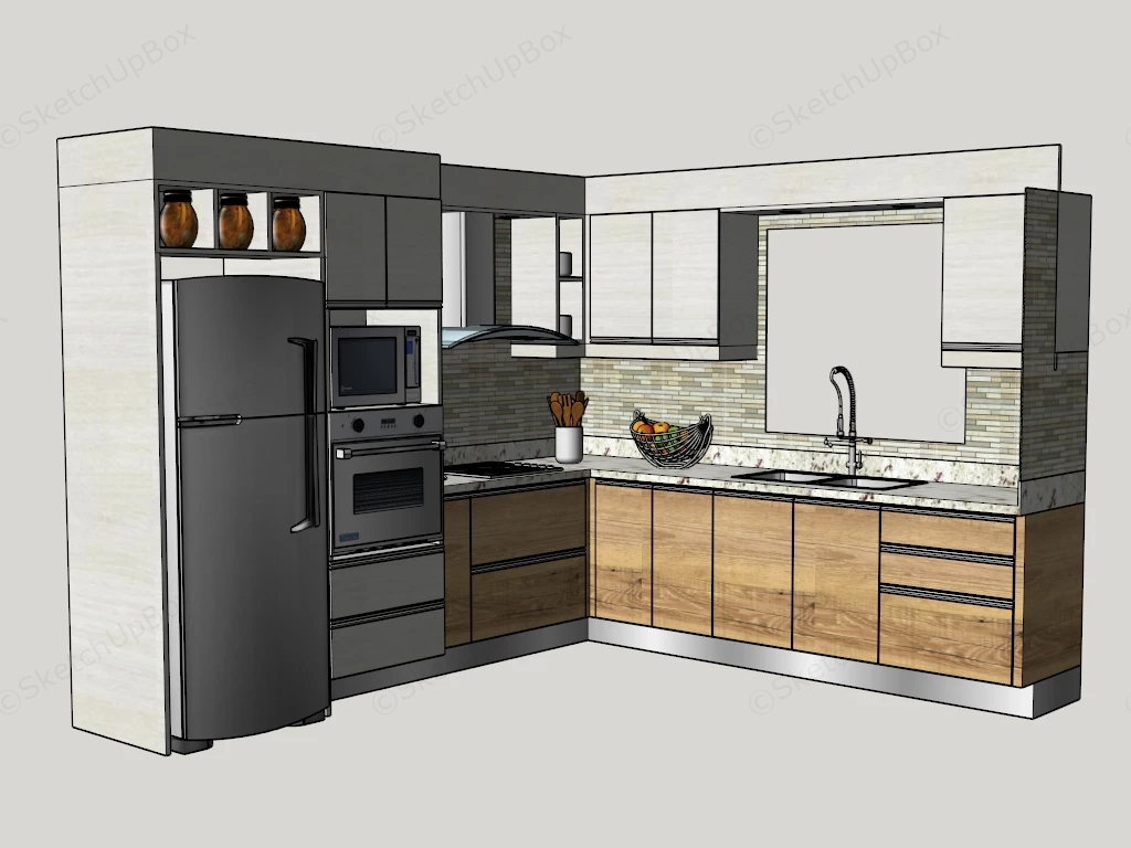 Farmhouse Country Style Kitchen sketchup model preview - SketchupBox
