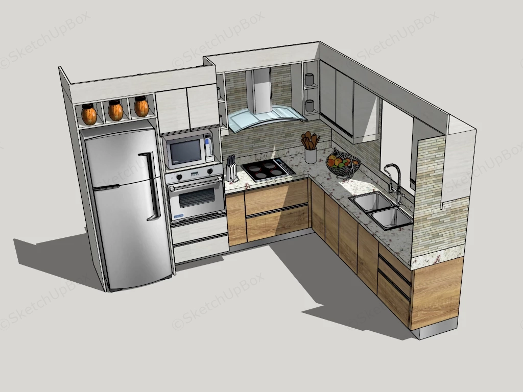 Farmhouse Country Style Kitchen sketchup model preview - SketchupBox