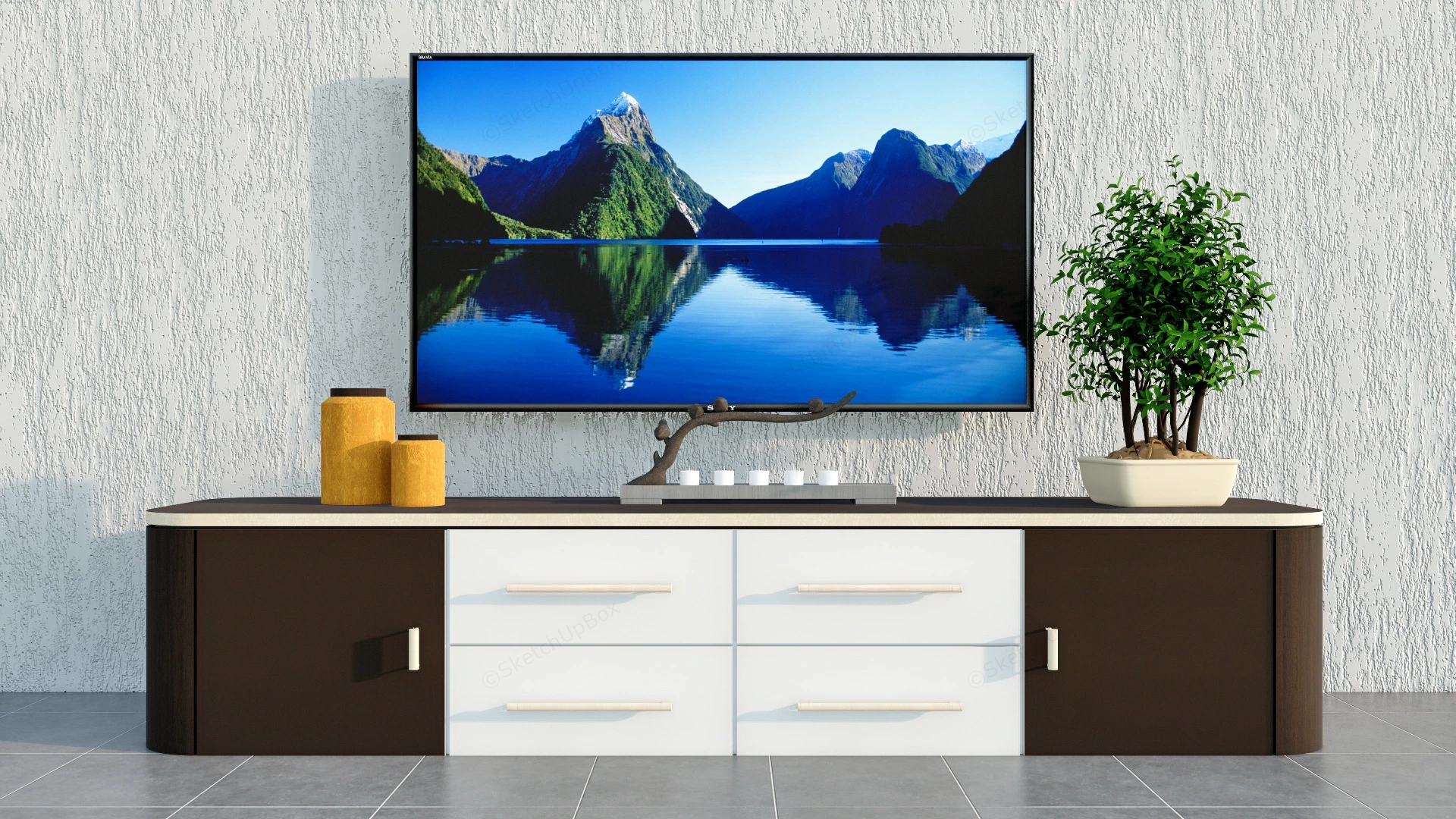 Traditional Tv Stand sketchup model preview - SketchupBox