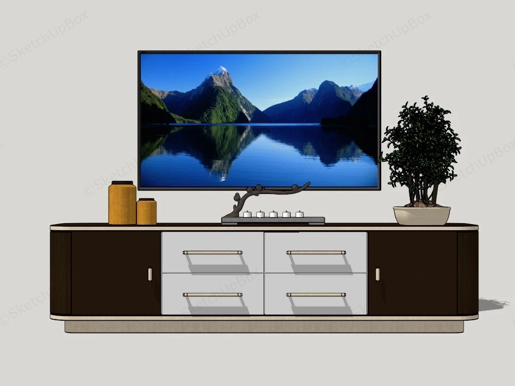 Traditional Tv Stand sketchup model preview - SketchupBox