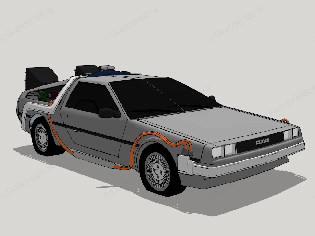 DeLorean Time Machine sketchup model preview - SketchupBox