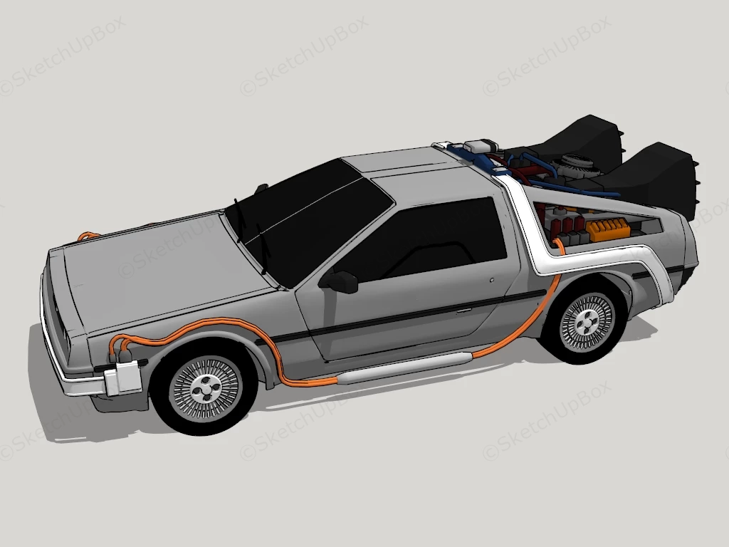 DeLorean Time Machine sketchup model preview - SketchupBox