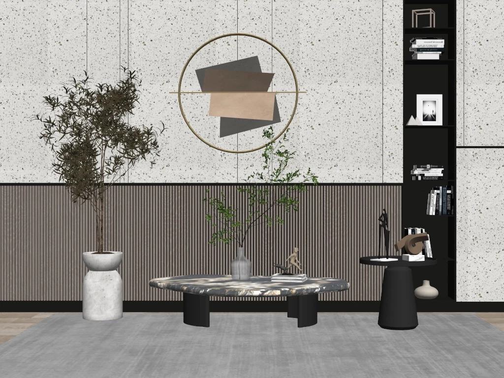 Living Room Accent Wall Coffee Table sketchup model preview - SketchupBox