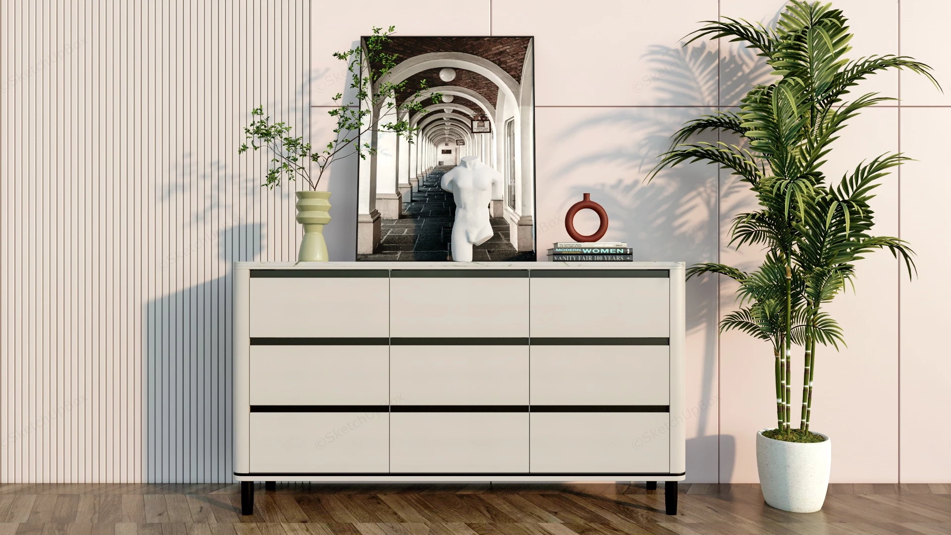 Living Room Dresser Cabinet sketchup model preview - SketchupBox