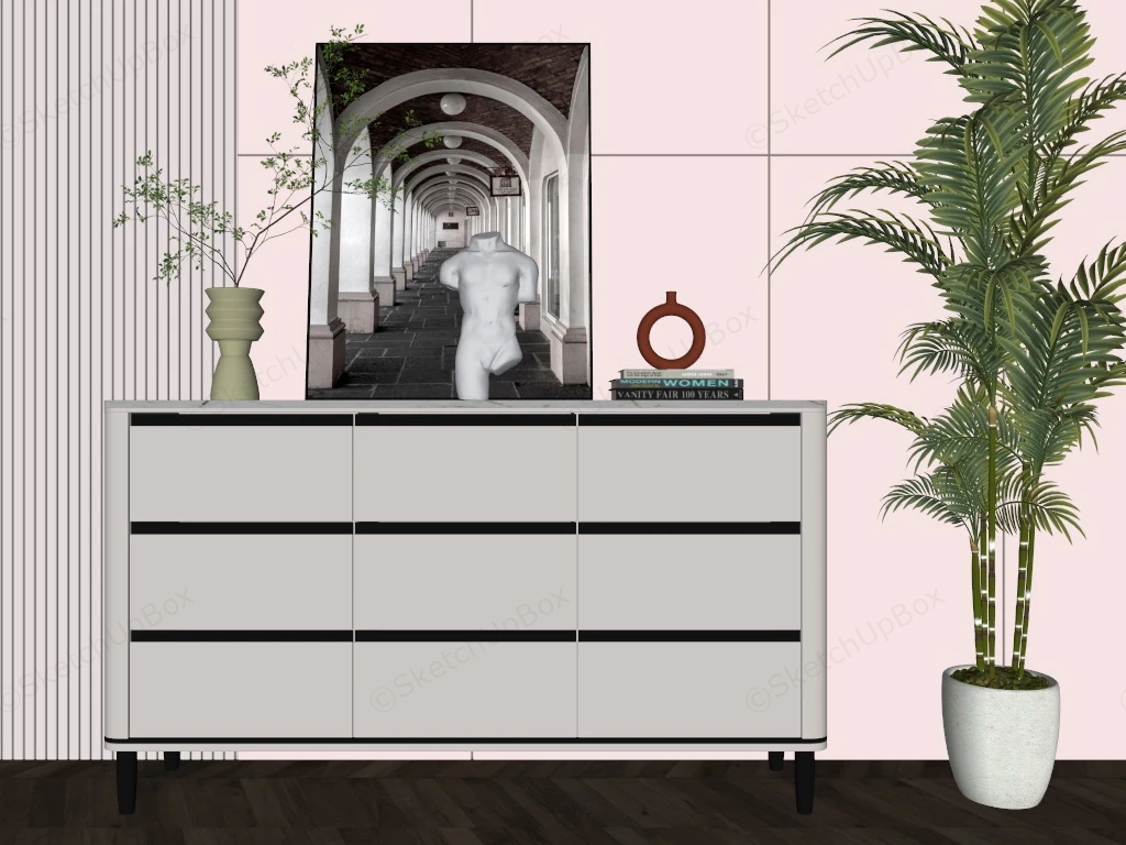 Living Room Dresser Cabinet sketchup model preview - SketchupBox