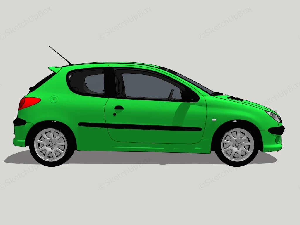 Peugeot 206 3 Door sketchup model preview - SketchupBox