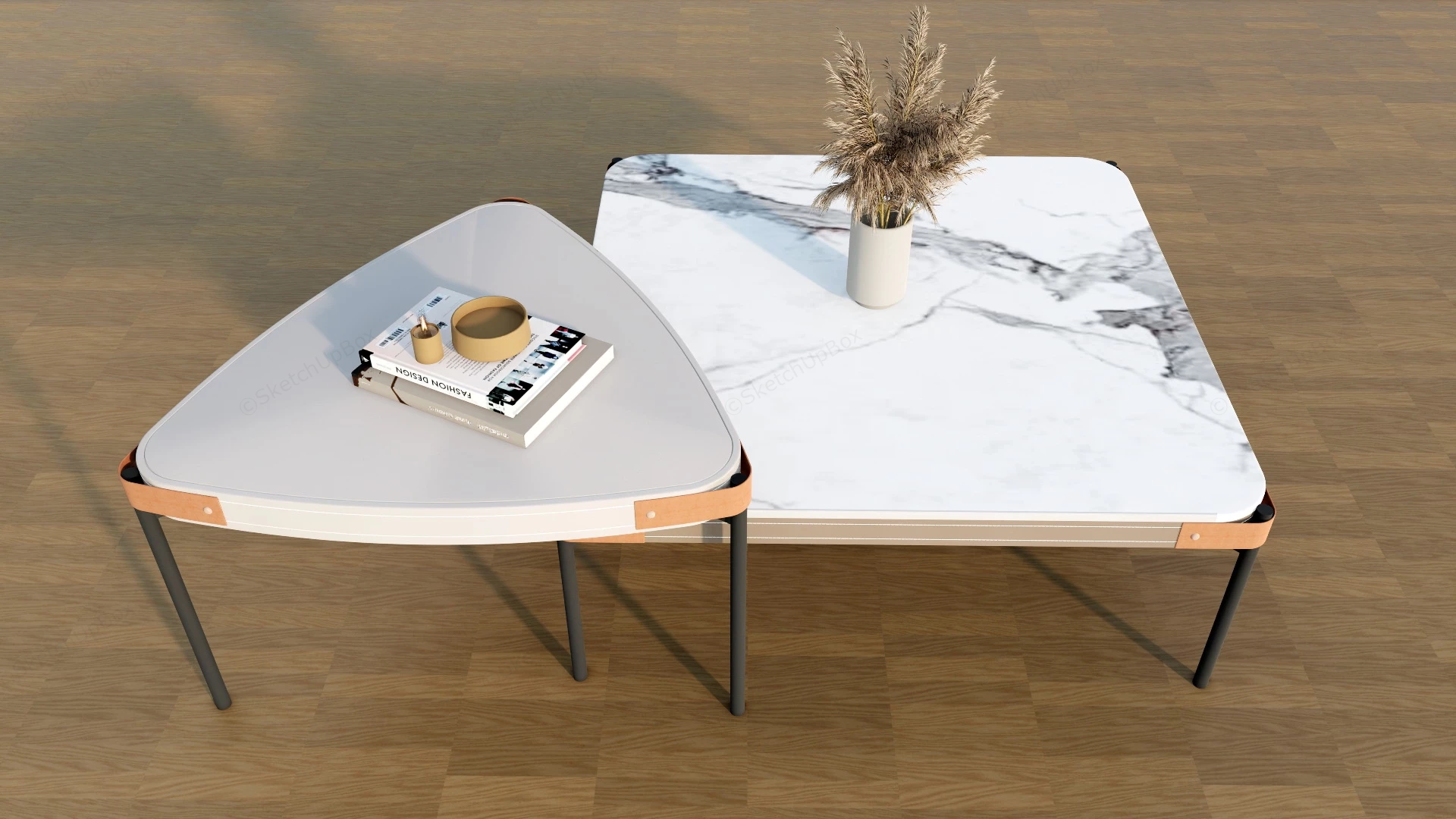 Modern Nesting Coffee Tables sketchup model preview - SketchupBox