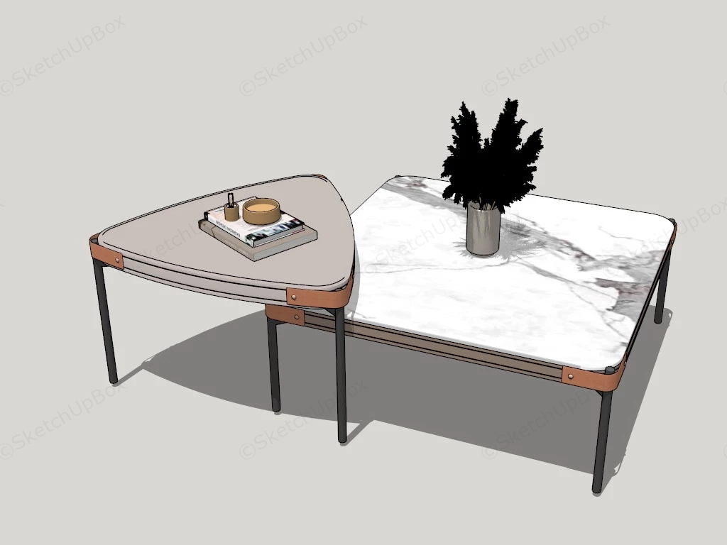 Modern Nesting Coffee Tables sketchup model preview - SketchupBox