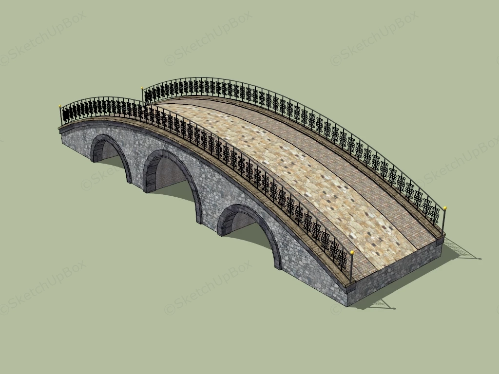 Small Stone Arch Bridge sketchup model preview - SketchupBox