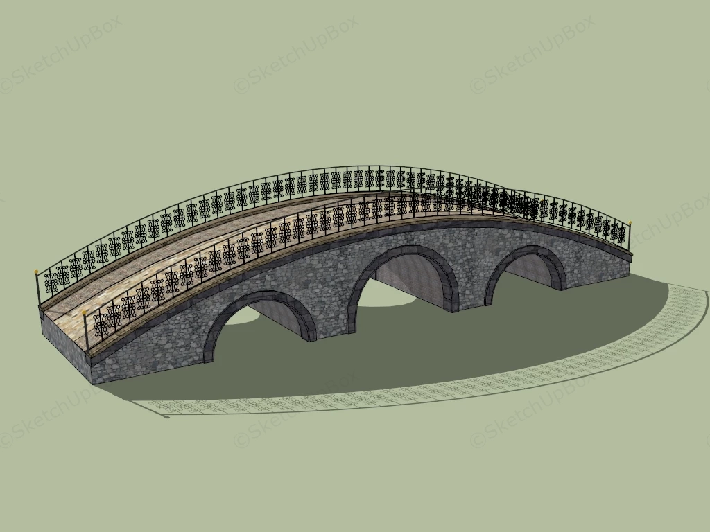 Small Stone Arch Bridge sketchup model preview - SketchupBox
