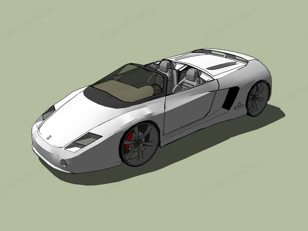 Convertible Sports Car sketchup model preview - SketchupBox