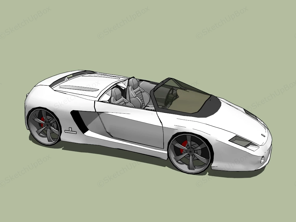 Convertible Sports Car sketchup model preview - SketchupBox