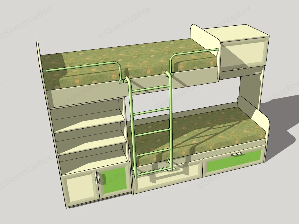 Dormitory Bunk Bed sketchup model preview - SketchupBox