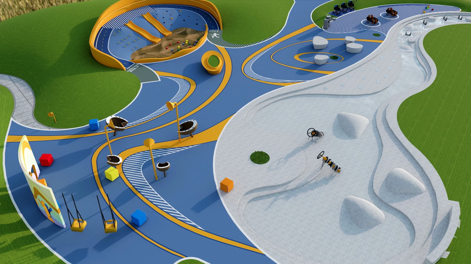 Water Playground Plan sketchup model preview - SketchupBox