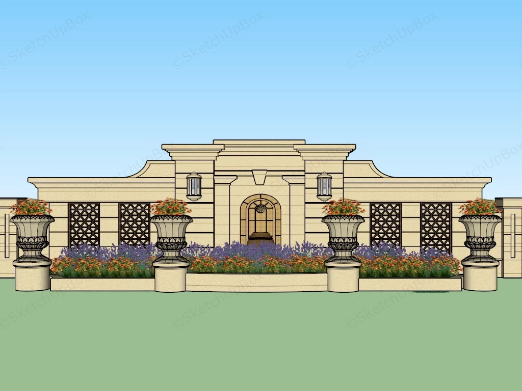 Feature Wall With Garden Bed sketchup model preview - SketchupBox