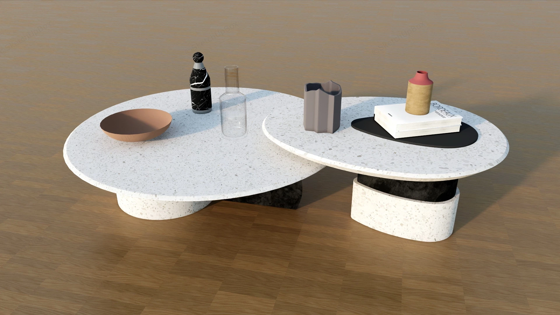Nesting Stone Coffee Table sketchup model preview - SketchupBox