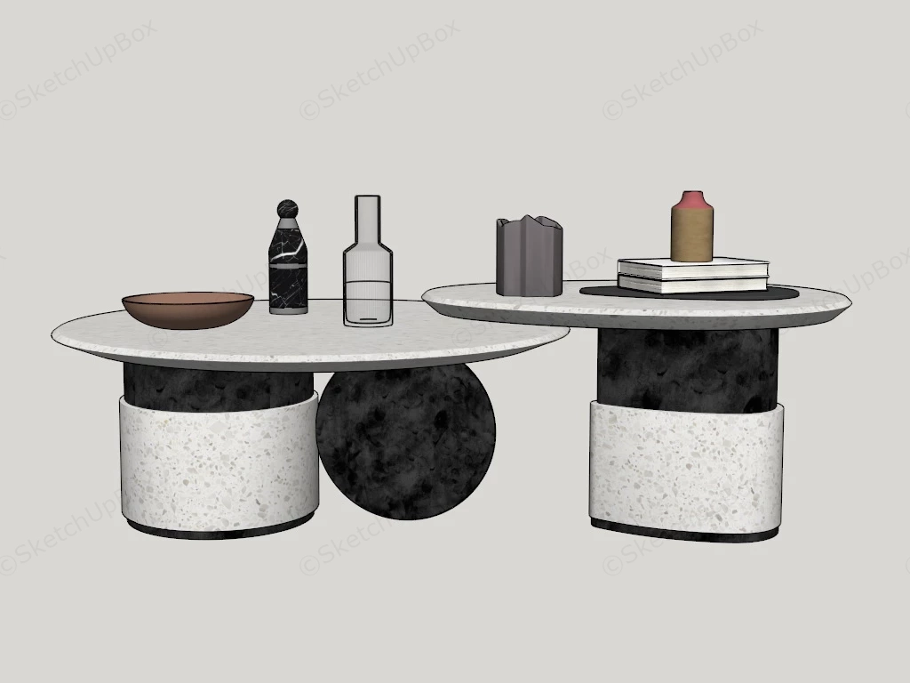 Nesting Stone Coffee Table sketchup model preview - SketchupBox