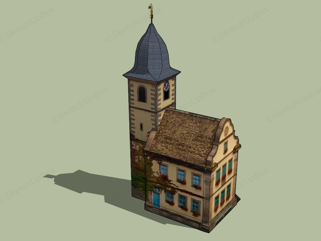 Small Medieval Church sketchup model preview - SketchupBox