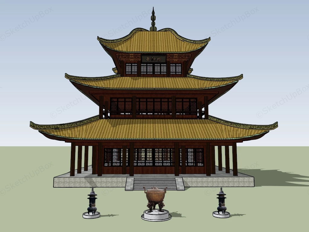 Yueyang Tower sketchup model preview - SketchupBox
