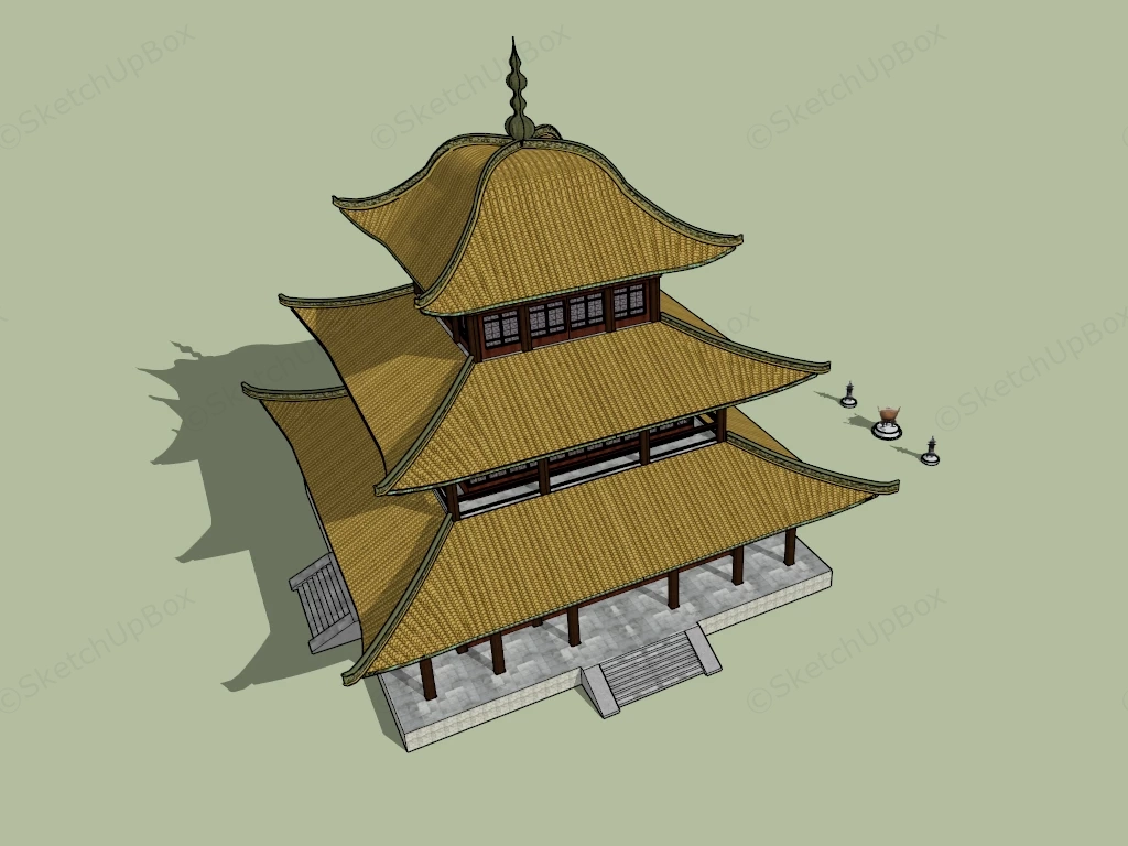 Yueyang Tower sketchup model preview - SketchupBox