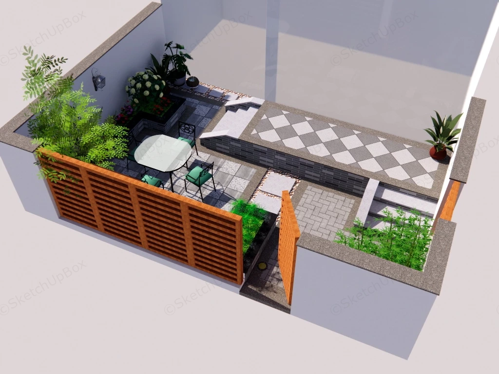 Small Backyard Patio Idea sketchup model preview - SketchupBox