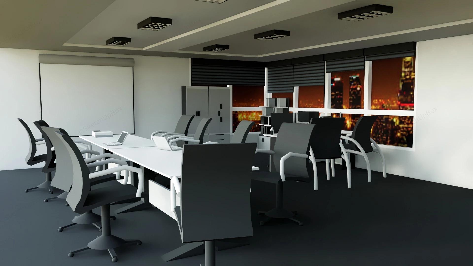 Small Office Interior Design sketchup model preview - SketchupBox