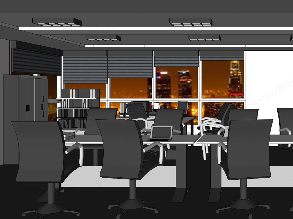 Small Office Interior Design sketchup model preview - SketchupBox