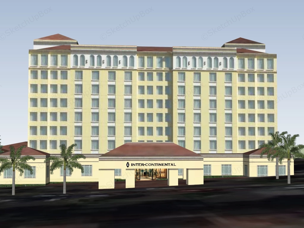Inter Continental Hotel sketchup model preview - SketchupBox