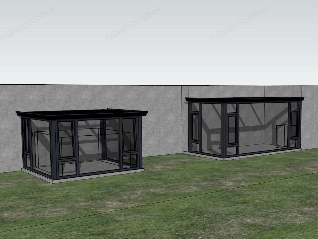 Enclosed Patio SunRoom sketchup model preview - SketchupBox
