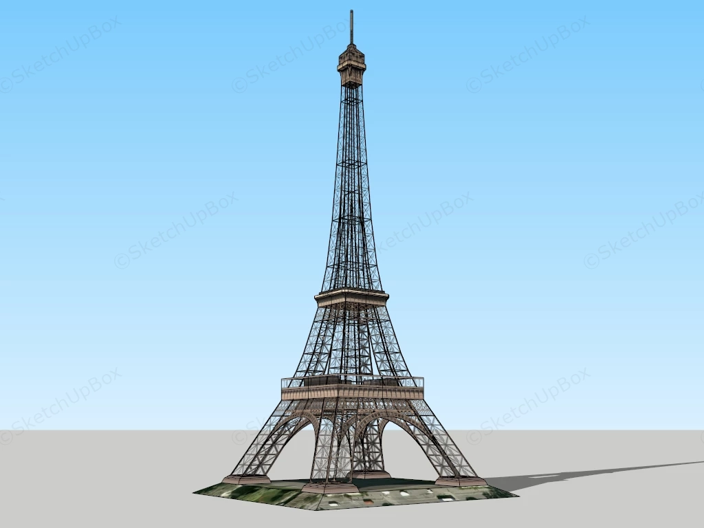 Eiffel Tower sketchup model preview - SketchupBox