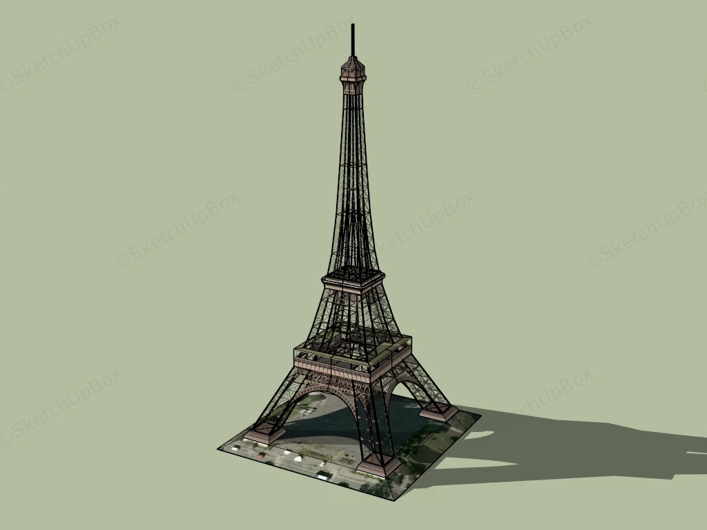 Eiffel Tower sketchup model preview - SketchupBox