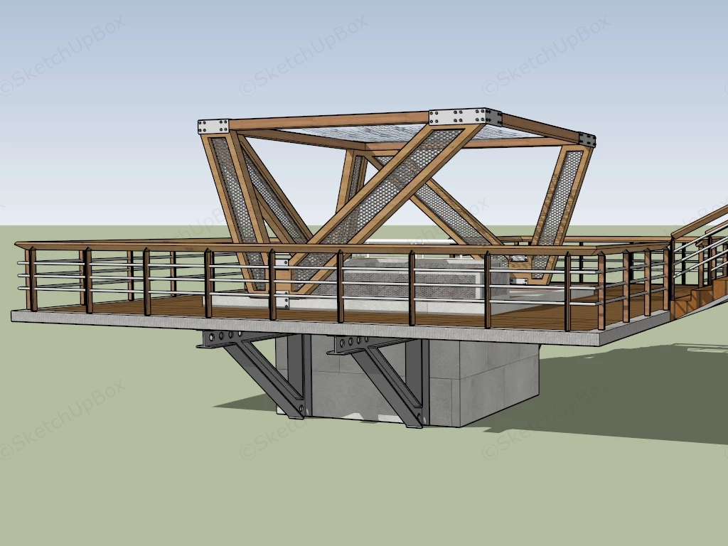 Wooden Observation Deck sketchup model preview - SketchupBox