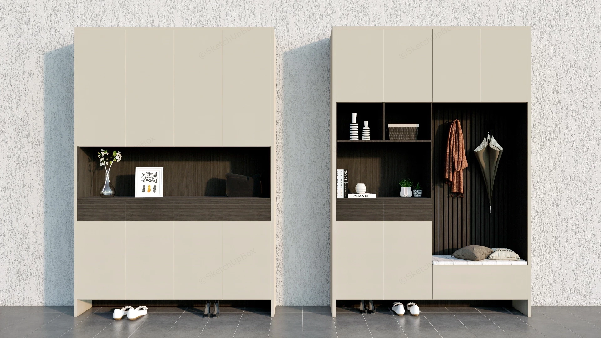 Full Entryway Storage Set sketchup model preview - SketchupBox
