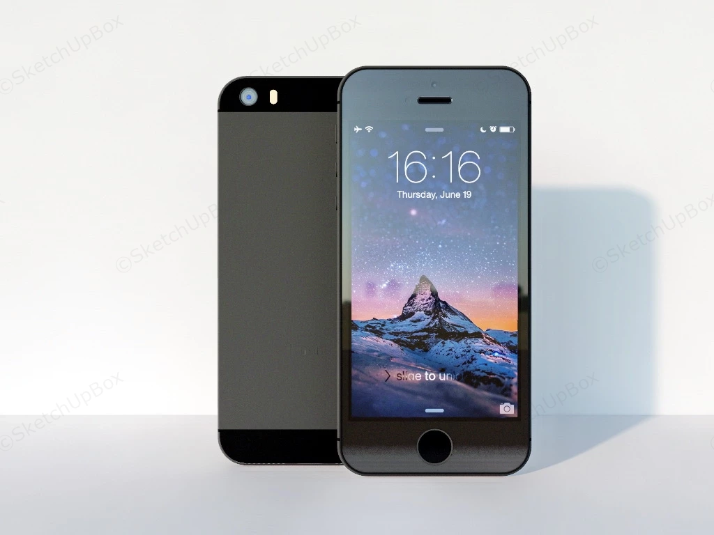Apple IPhone 5S Black sketchup model preview - SketchupBox