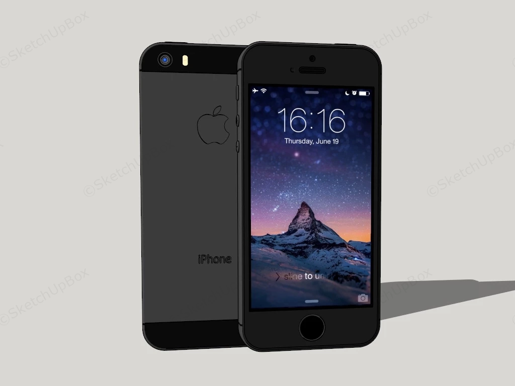 Apple IPhone 5S Black sketchup model preview - SketchupBox