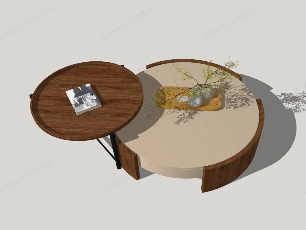 Round Nesting Coffee Table Set sketchup model preview - SketchupBox