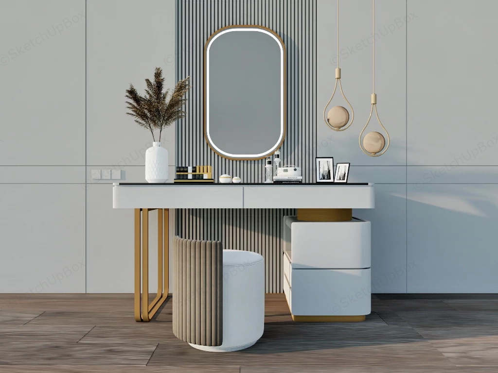 Modern Makeup Vanity Table sketchup model preview - SketchupBox