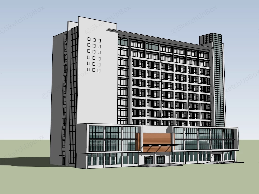 Modern Hospital Building Design sketchup model preview - SketchupBox