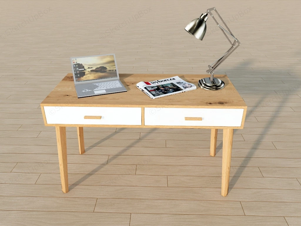 Wooden Writing Desk sketchup model preview - SketchupBox